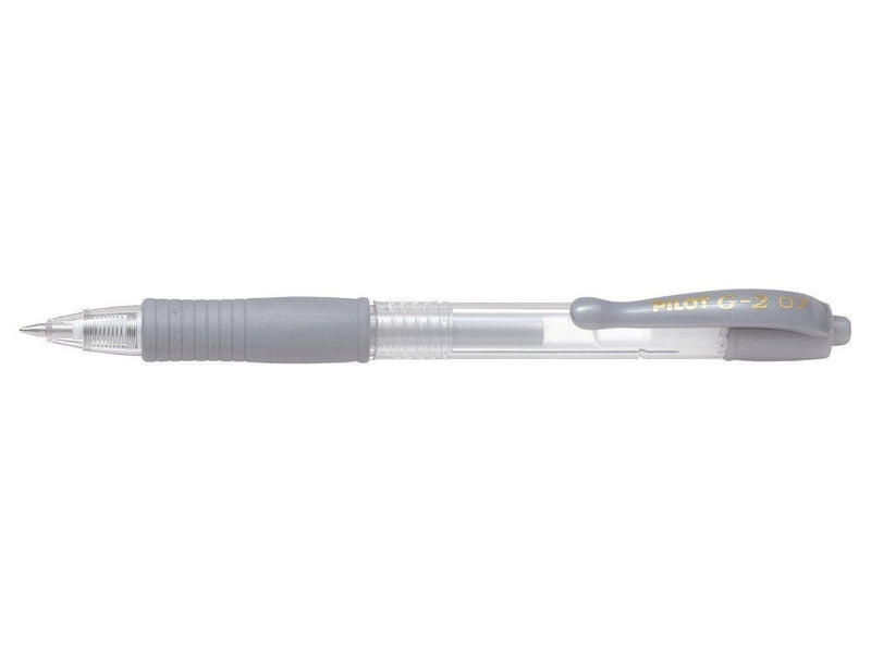 Penna a Sfera Pilot G-2 Grip Metallic a Scatto con Tratto 0,7 mm e Inchiostro Gel Silver