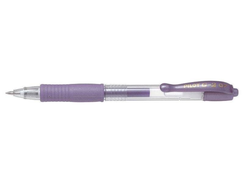 Penna a Sfera Pilot G-2 Grip Metallic a Scatto con Tratto 0,7 mm e Inchiostro Gel Violet