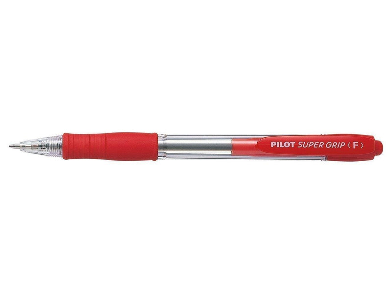 Penna a Sfera Pilot SuperGrip a Scatto con Tratto 0,7 mm e Inchiostro Rosso