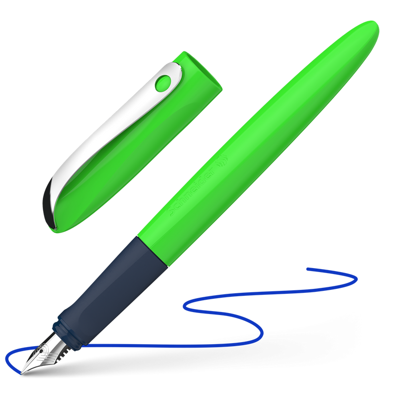 Penna Stilografica Cancellabile Ergonomica con Pennino Medio Schneider Wavy Green