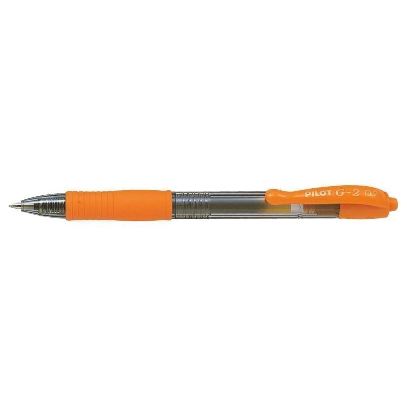 Penna a Sfera Pilot G-2 a Scatto con Tratto 0,7 mm e Inchiostro Gel Arancione