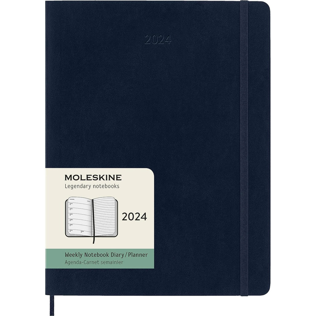 Agenda 12 Mesi Settimanale XL con Copertina Morbida Blu Zaffiro Molesk