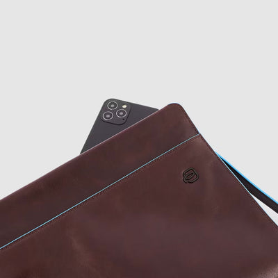 Pochette Piquadro in Pelle Porta Ipad® 11' Blue Square Mogano