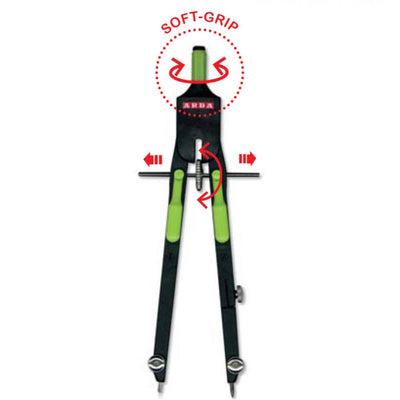 Compasso Balaustrone a Frizione Re-Generation Arda Black a 2 Snodi con Apertura Rapida