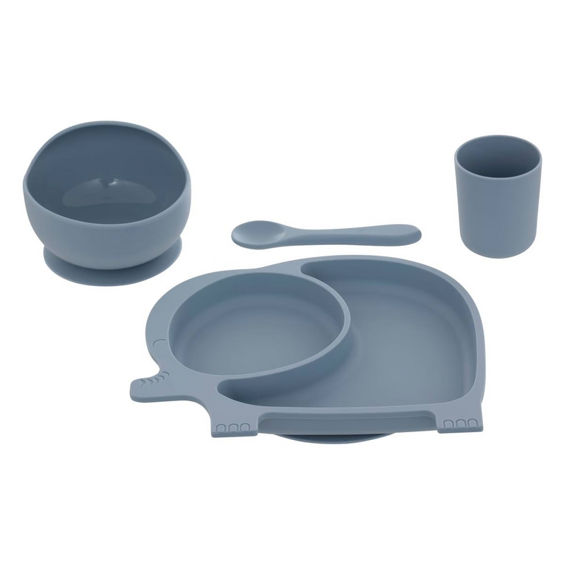 Set Pappa Elefante in Silicone Blu - 4 pezzi