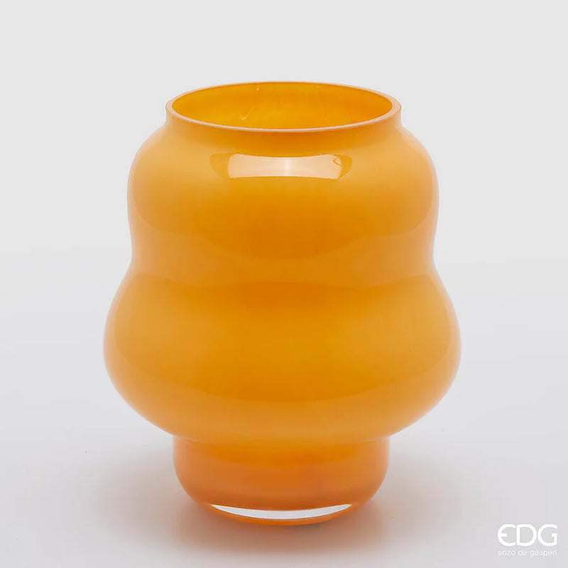 Vaso in Vetro Lobato Arancio Chiaro 22 x 25 cm