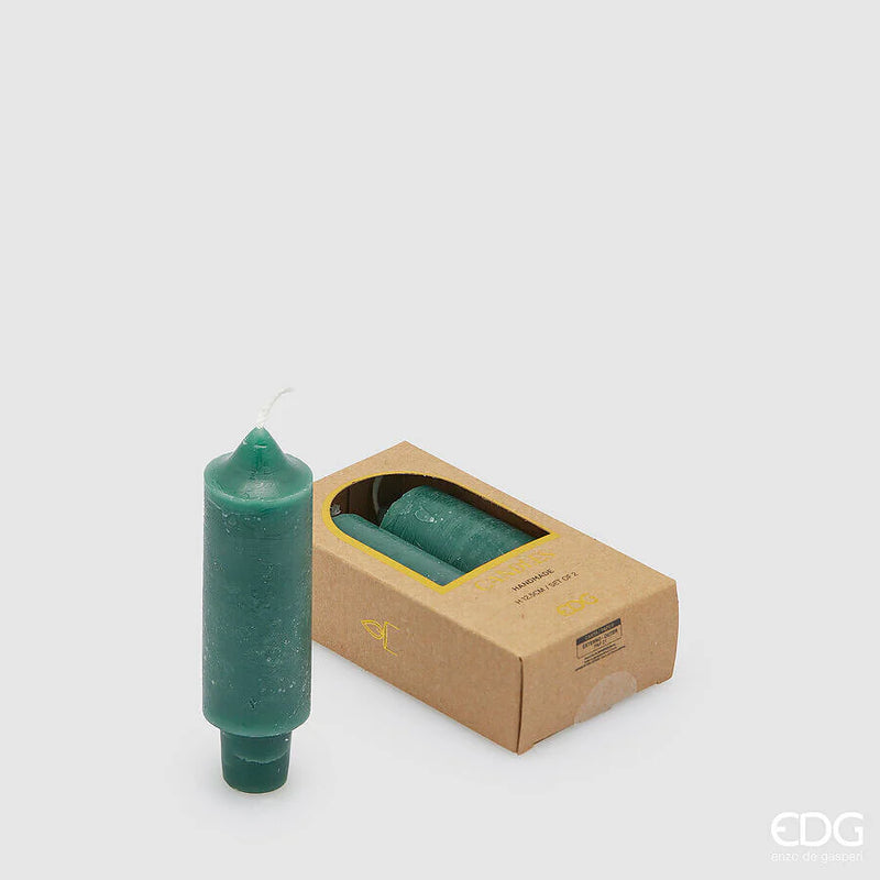 Candela Conica EDG Church Verde 12,5 cm - 2 pezzi