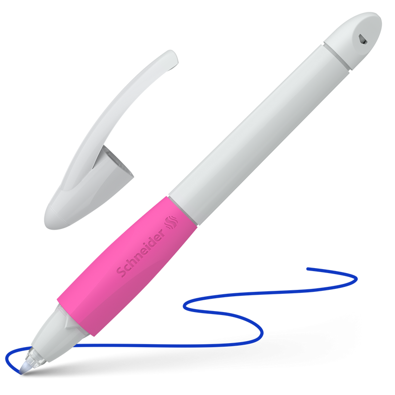 Penna Roller Schneider Base Ball con Cartucce 852 Bianco e Rosa