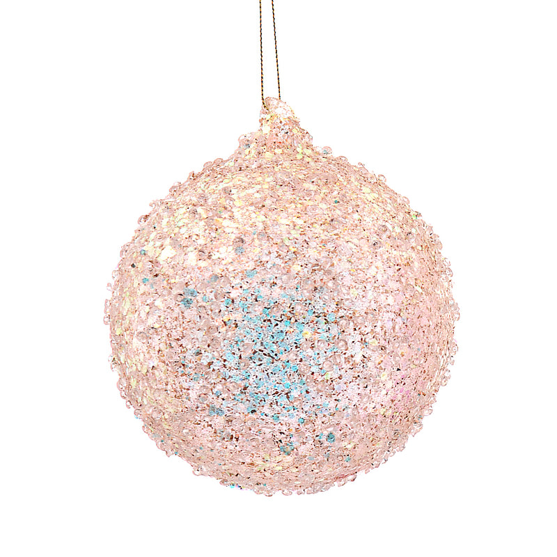 Sfera in Vetro Glitter Champagne 12 cm