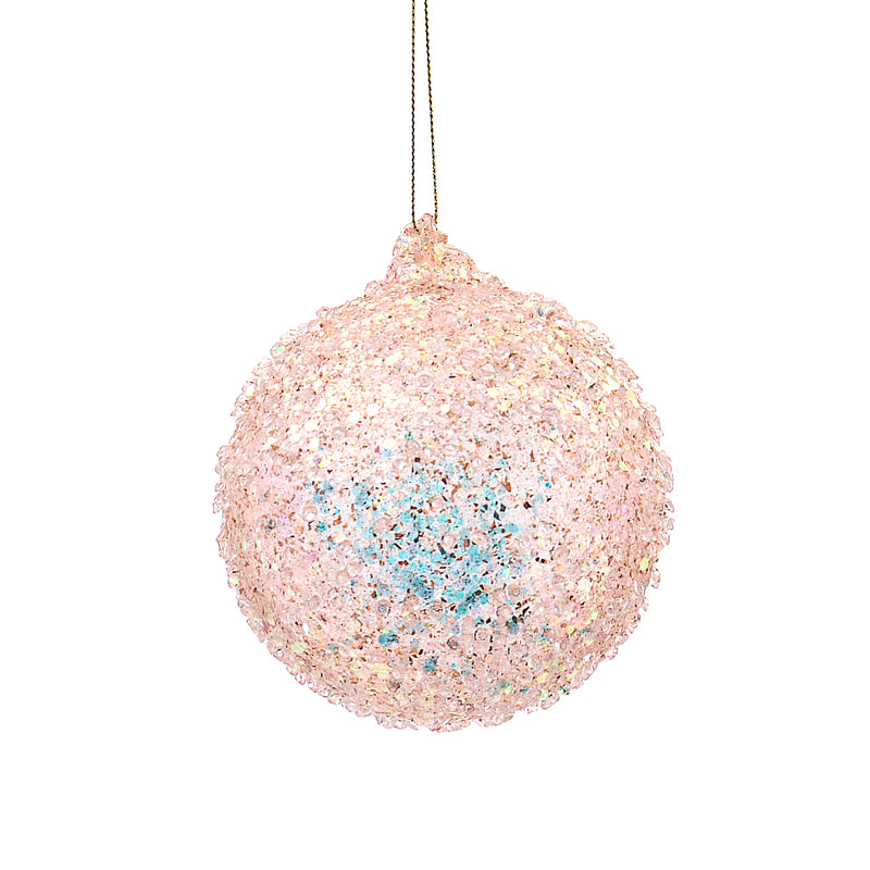 Sfera in Vetro Glitter Champagne 10 cm