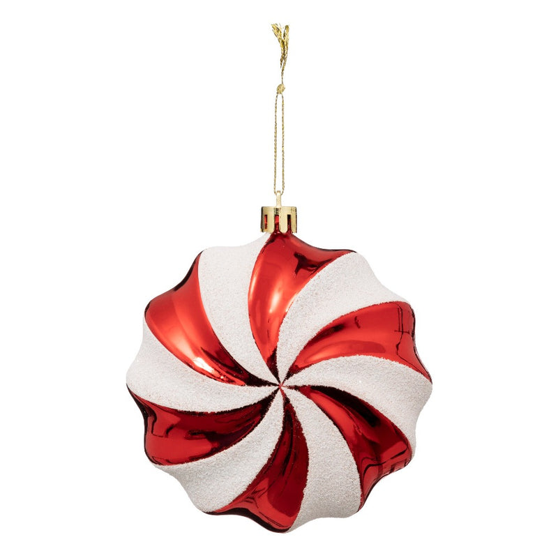 Decoro Caramella Spirale Rosso e Bianco 10 cm