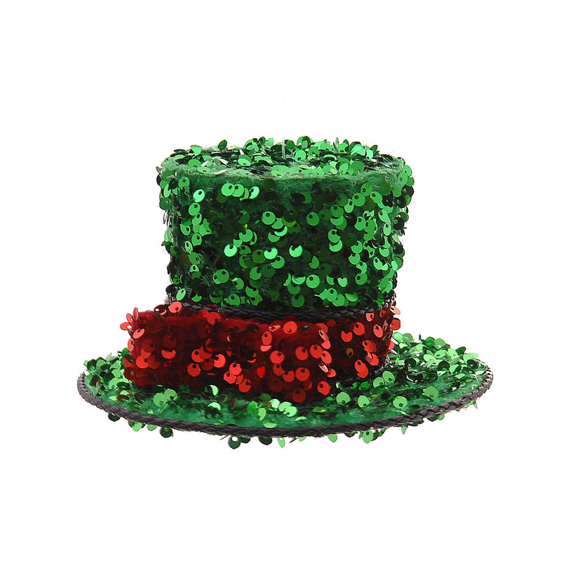 Cappello Pailletes Verde e Rosso con Gancio 17 cm