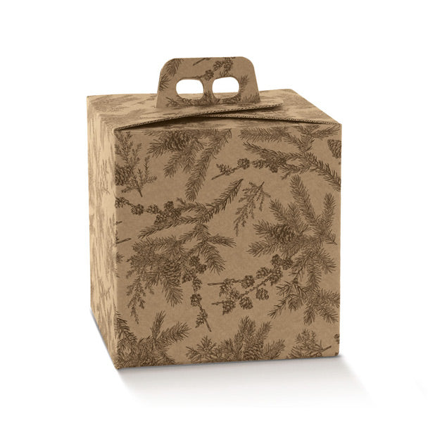 Scatola Quadrella Porta Panettone Liscio Magic Forest 245 x 245 x 190 mm