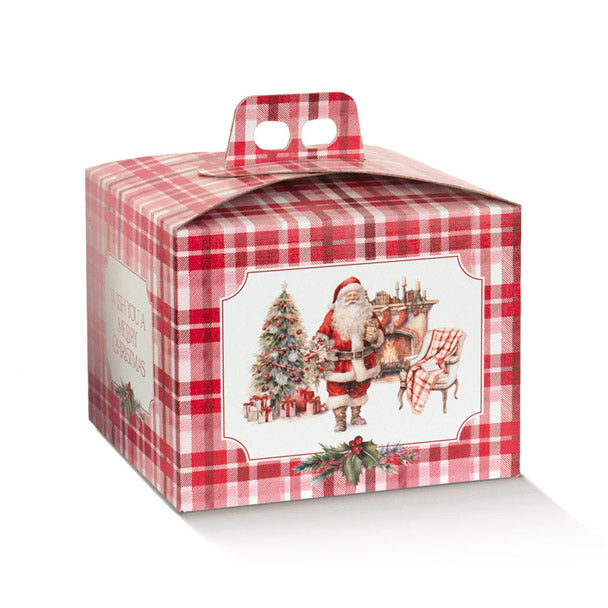 Scatola Quadrella Porta Panettone Liscio Santa&