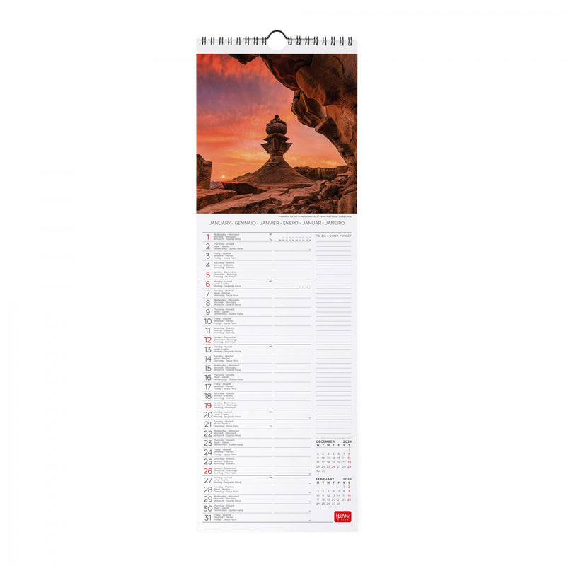 Calendario da Muro 2025 - Sunsets - 16 x 49 cm