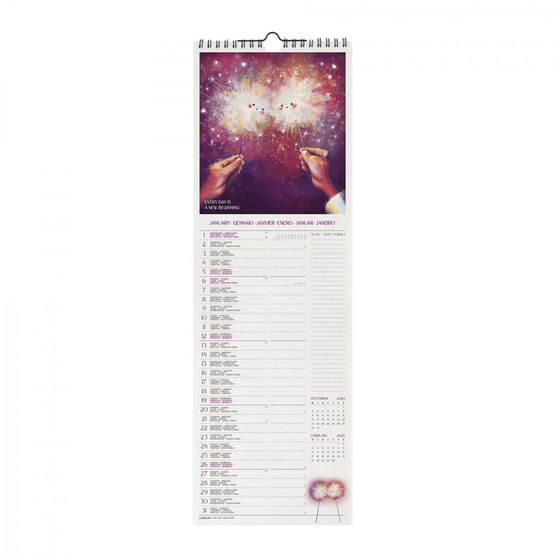 Calendario da Muro 2025 - Good Vibes Only - 16 x 49 cm