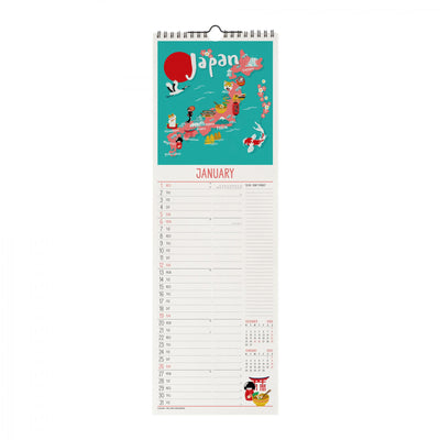 Calendario da Muro 2025 - Let's Travel The World - 16 x 49 cm