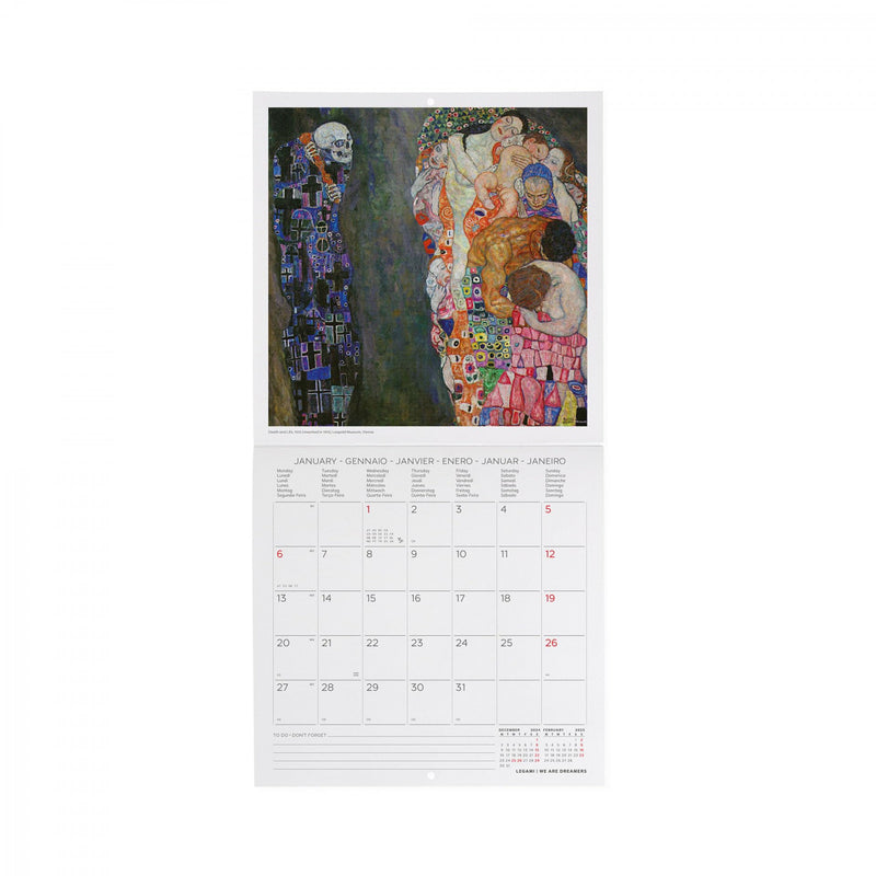 Calendario da Muro 2025 - Gustav Klimt - 18 x 18 cm