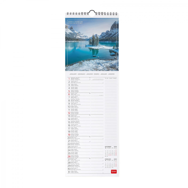 Calendario da Muro 2025 - 4 Seasons - 16 x 49 cm