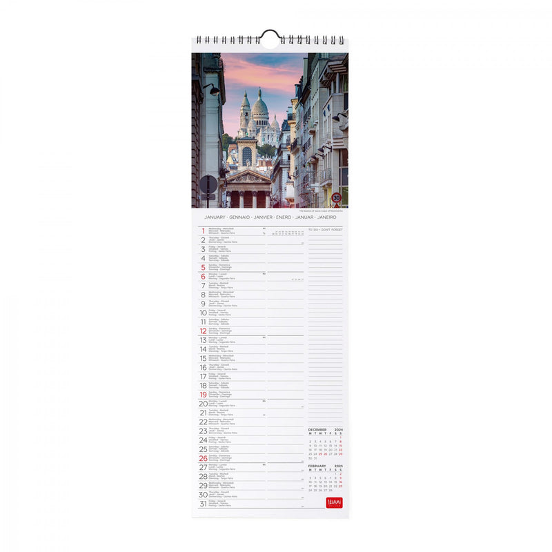 Calendario da Muro 2025 - Paris - 16 x 49 cm