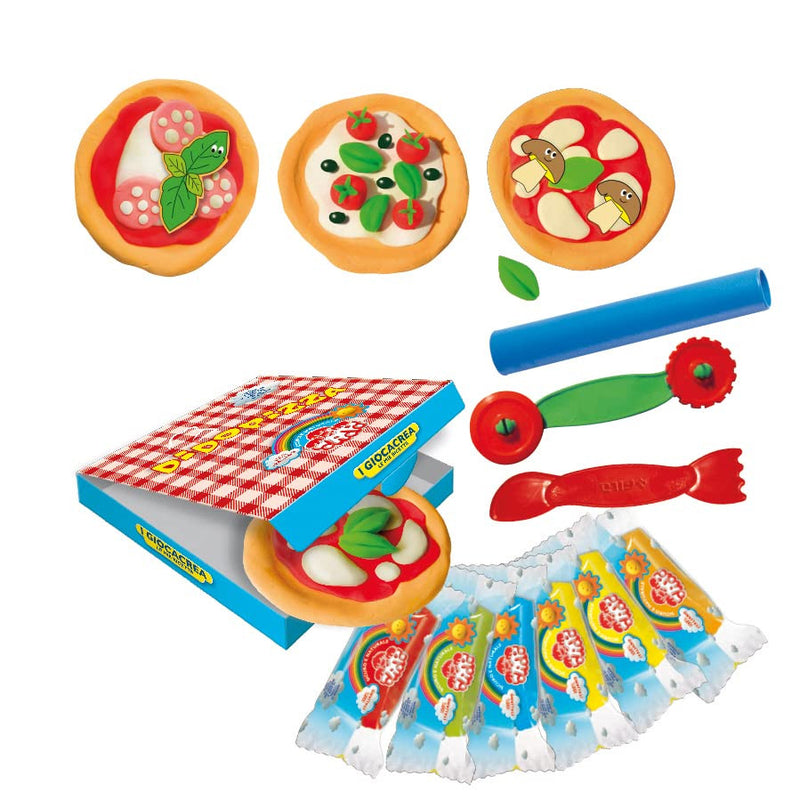 Didò Pasta da Modellare Pizza con Accessori Set Gioco Educativo per Bambini