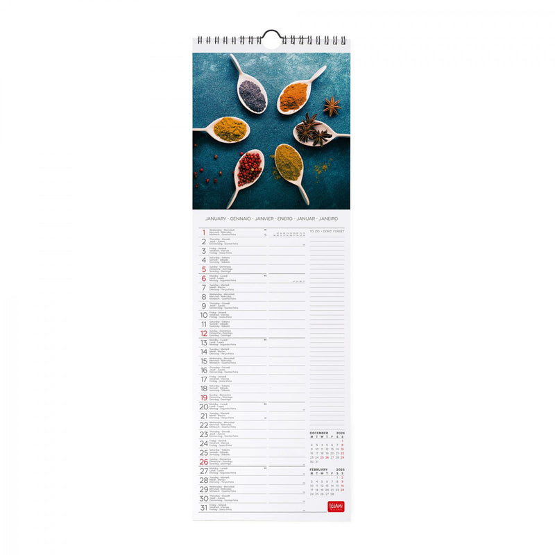 Calendario da Muro 2025 - Herbs & Spices - 16 x 49 cm