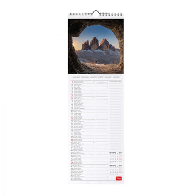 Calendario da Muro 2025 - Mountains - 16 x 49 cm