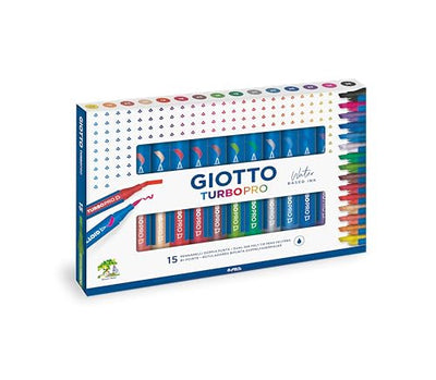 Giotto Pennarelli Doppia Punta 15 pezzi Colori Assortiti Turbo Pro