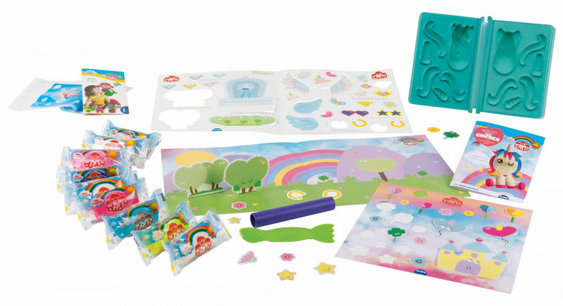 Pasta da Modellare Didò Modella Gioca Crea con Maxi Unicorn 50 gr - 9 pezzi + Accessori