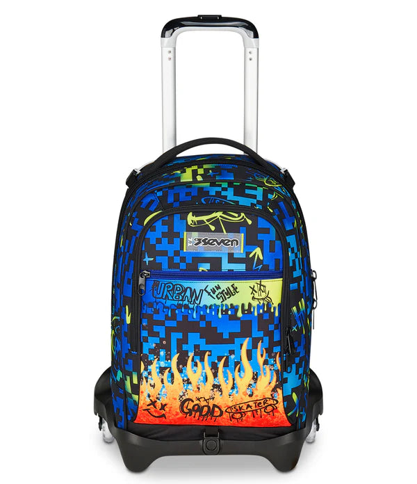 Zaino Trolley Jack Seven a 3 Ruote Scribbled Flame