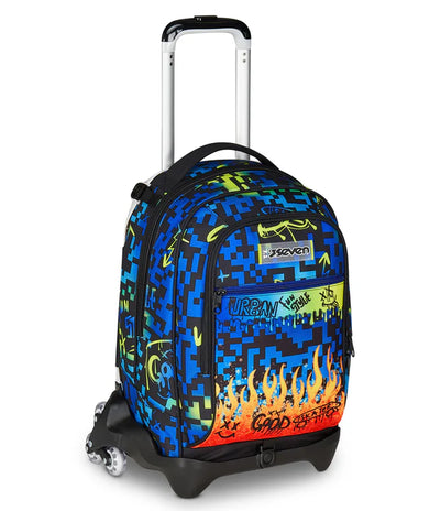Zaino Trolley Jack Seven a 3 Ruote Scribbled Flame
