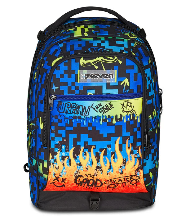 Zaino Trolley Jack Seven a 3 Ruote Scribbled Flame