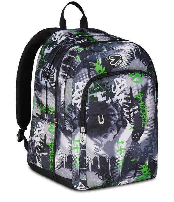 Zaino Seven Pro XXL in GRS Reversible Detach Gray Shadow Graffiti Green