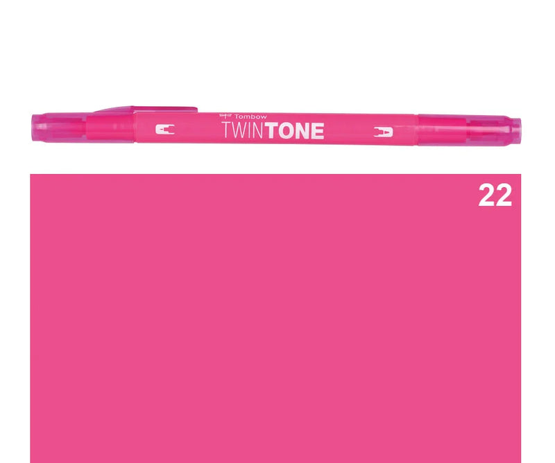 Marker Twin Tone Tombow con Doppia Punta Rosa