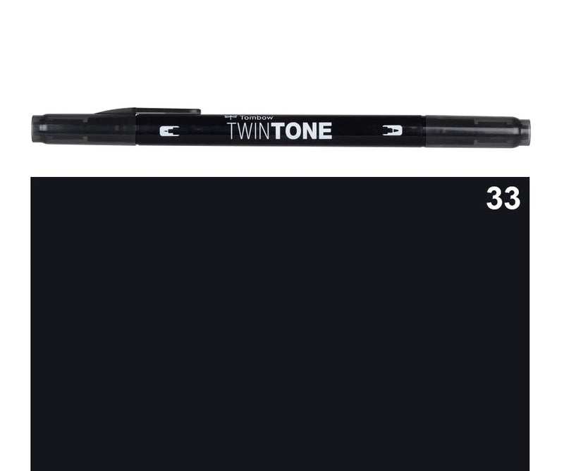 Marker Twin Tone Tombow con Doppia Punta Nero