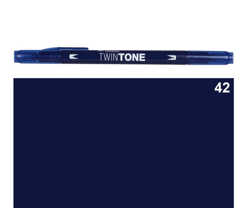 Marker Twin Tone Tombow con Doppia Punta Blu Marino