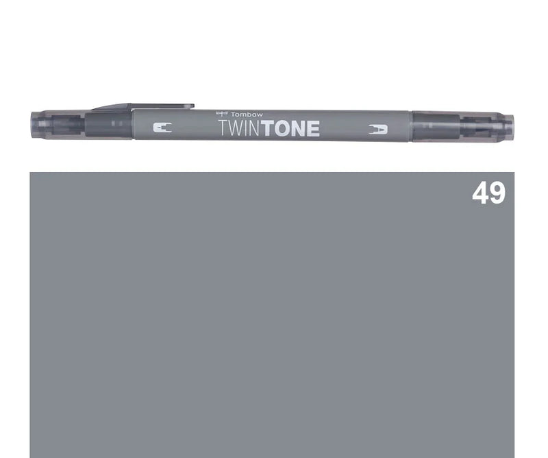 Marker Twin Tone Tombow con Doppia Punta Grigio