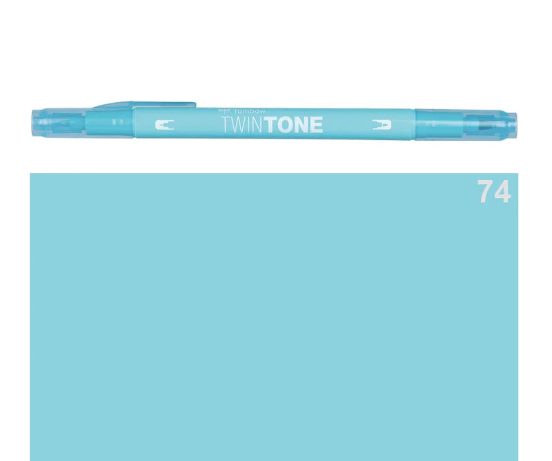 Marker Twin Tone Tombow con Doppia Punta Verde Acqua
