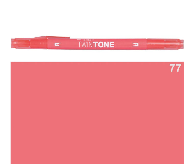 Marker Twin Tone Tombow con Doppia Punta Rosso Ciliegia