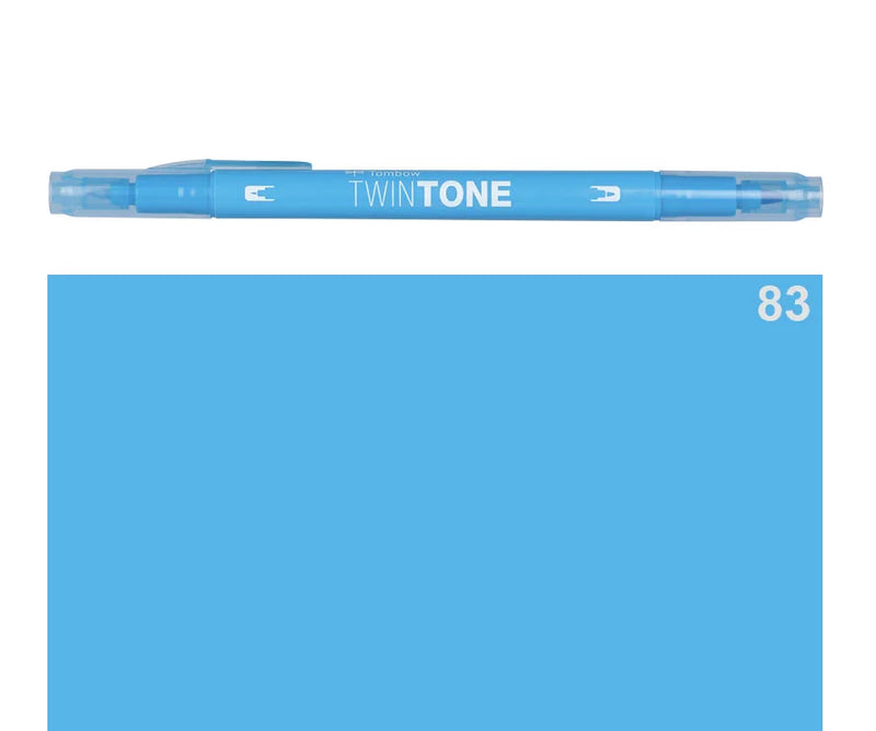 Marker Twin Tone Tombow con Doppia Punta Blu Sassofono