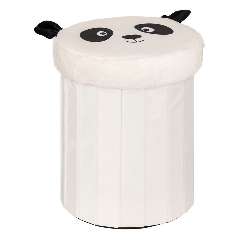 Pouf Contenitore di Giocattoli Pieghevole Panda  30 x 36 cm