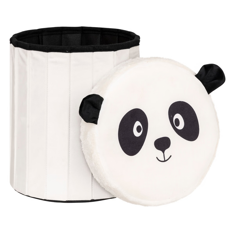 Pouf Contenitore di Giocattoli Pieghevole Panda  30 x 36 cm