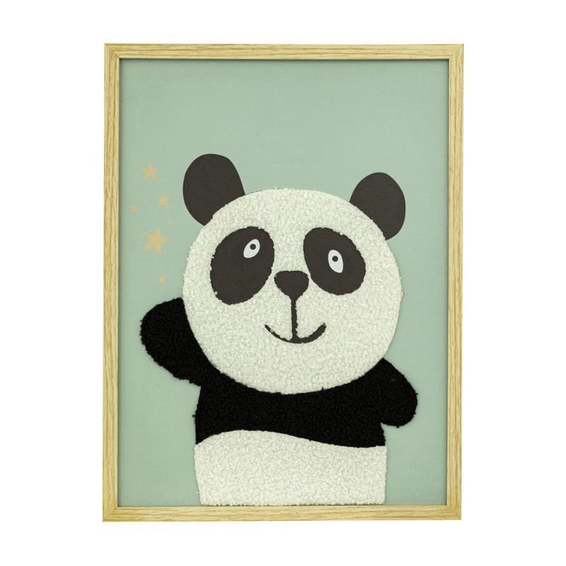Cornice con Panda Punch Needle 30 x 40 cm