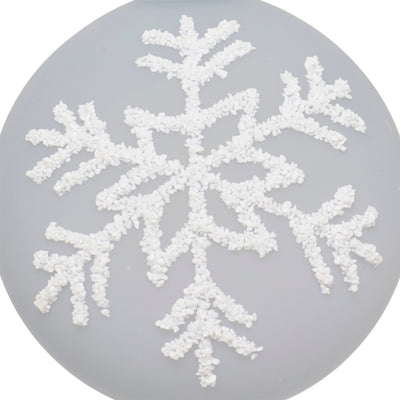 Sfera in Vetro Fiocco di Neve Azzurro 7 cm