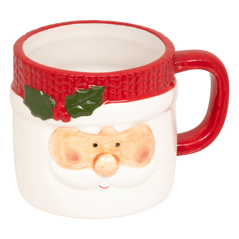 Set Tazze Mug Babbo Rosso e Bianco in Ceramica 8,3 x 17,5 cm - 2 pezzi
