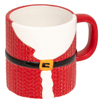 Set Tazze Mug Babbo Rosso e Bianco in Ceramica 8,3 x 17,5 cm - 2 pezzi