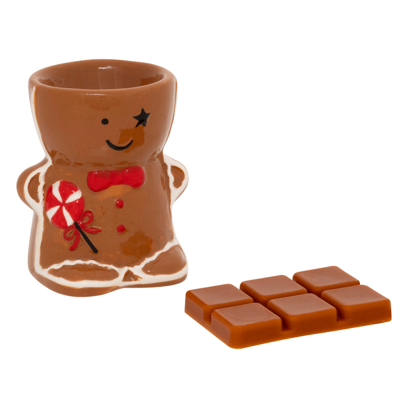 Brucia Essenze in Ceramica Pan di Zenzero Marrone 8 x 7 x 9 cm