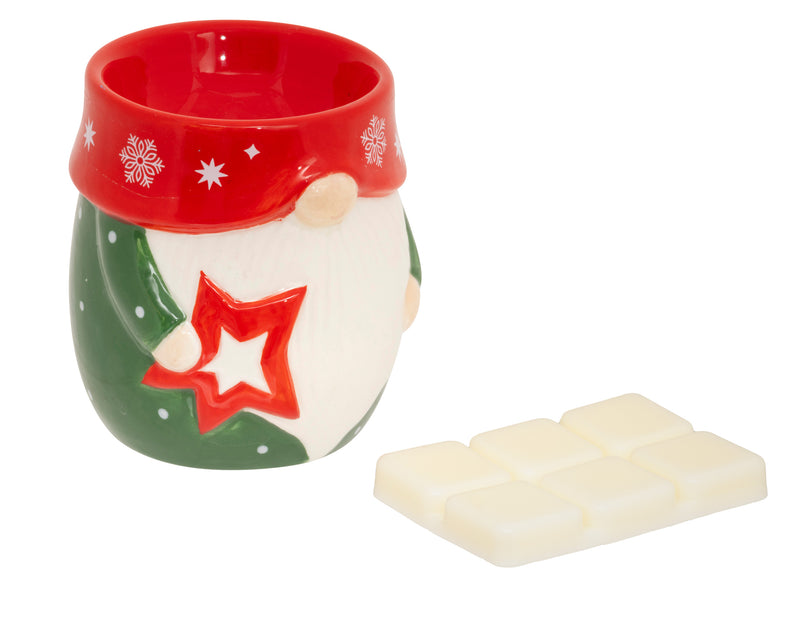 Brucia Essenze in Ceramica Gnomo Rosso 8 x 8 x 9 cm