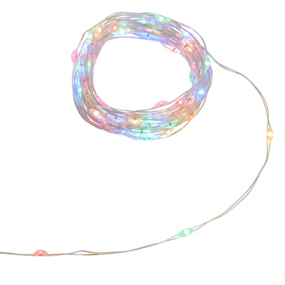 Filo Luci Argentato 100 LED Multicolor 5 mt