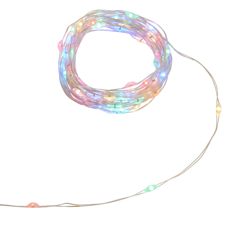 Filo Luci Argentato 100 LED Multicolor 5 mt